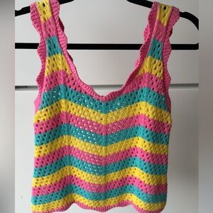 Colorful Striped Knit Tank Top